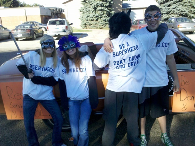 Rserving staff and friends promote Responsible Serving<sup>®</sup> and Consumption of alcohol during the DSU homecoming parade