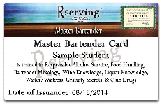 Master Bartender Card